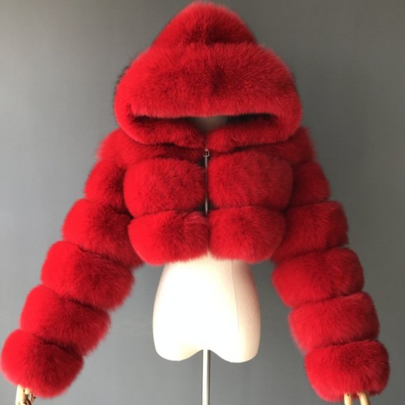 Luxury Winter Warm Fluffy Faux Fur Short Jacket - Picture 9 of 10